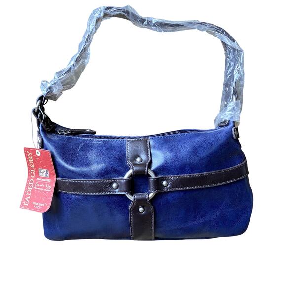 NWT Vintage Y2K Faded Glory Navy Mini Buckle Shoulder Bag - Picture 1 of 11